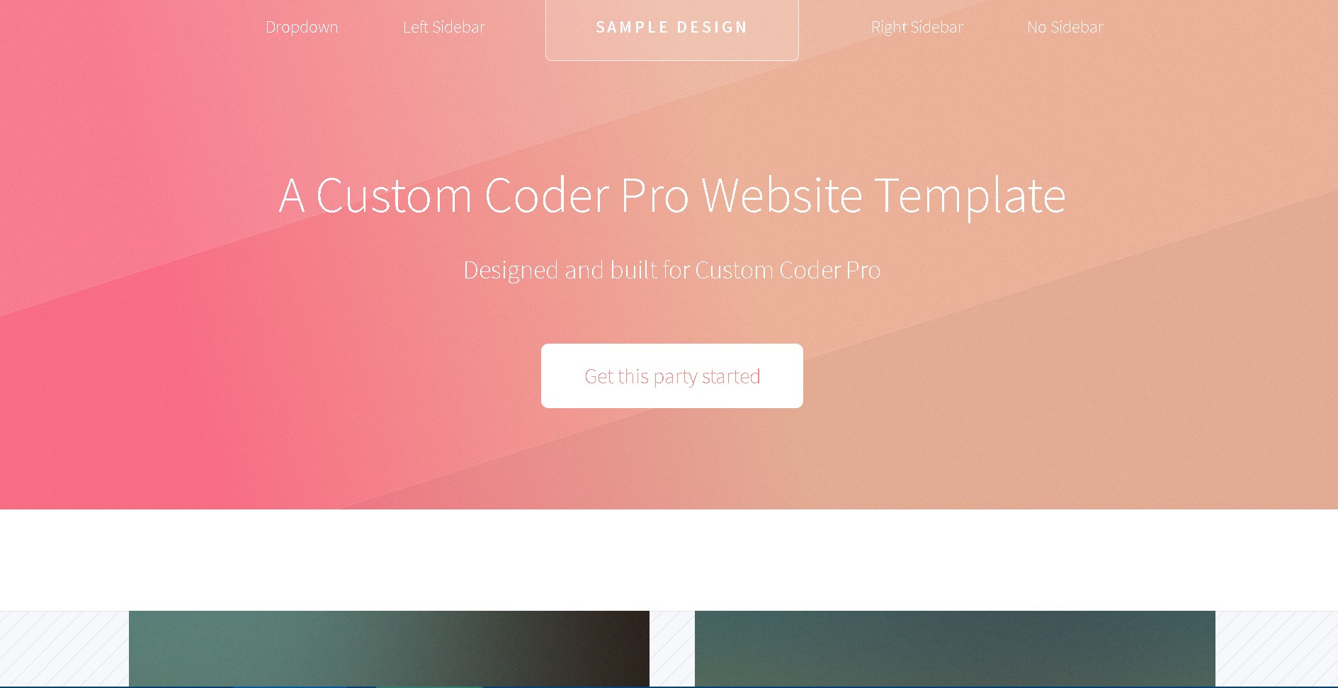 Custom Coder Pro Sample Webdesign