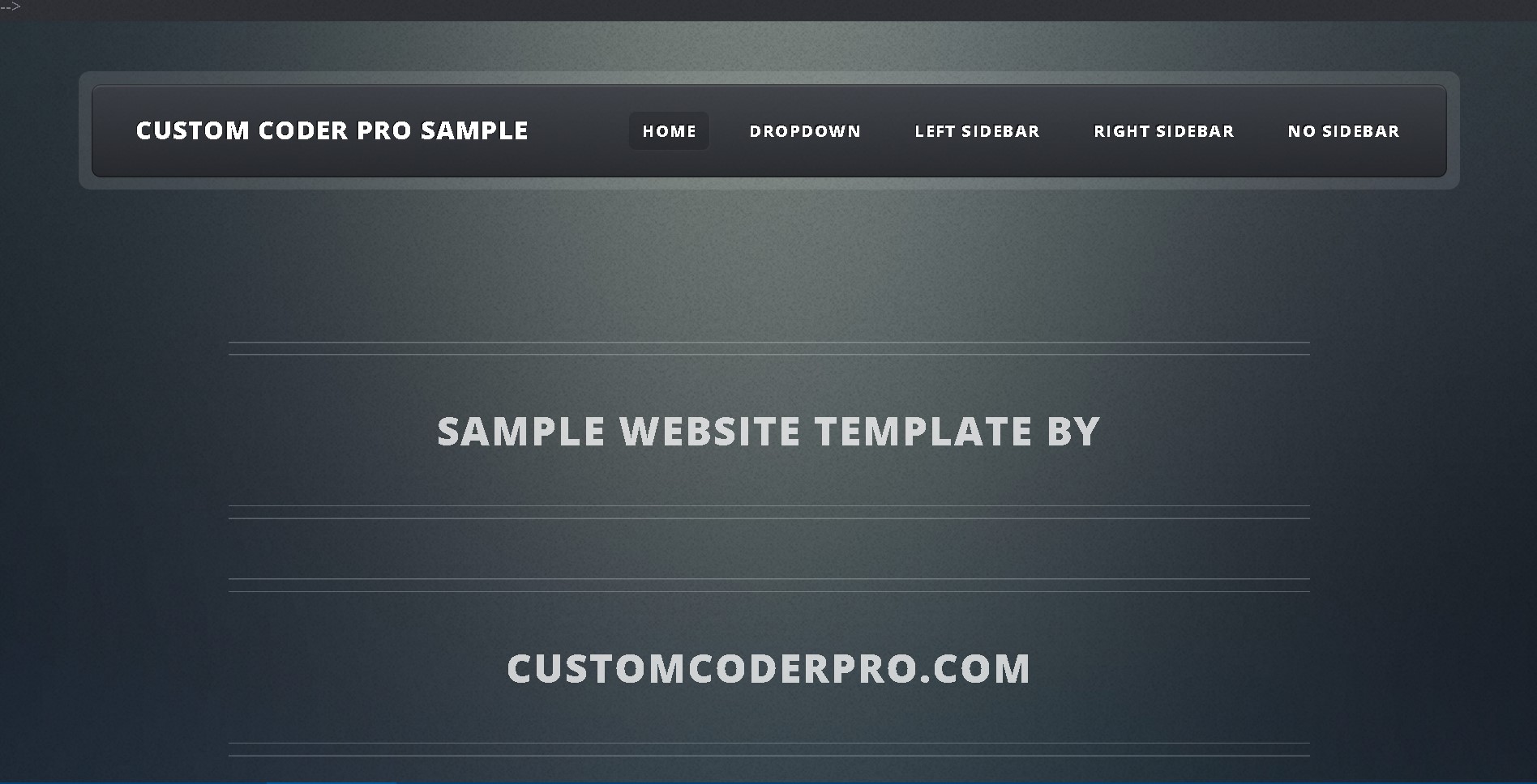 CustomCoderPro.com Sample Website